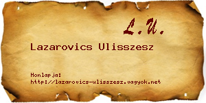 Lazarovics Ulisszesz névjegykártya